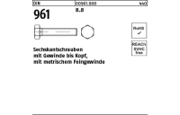 DIN 961 8.8 Sechskantschrauben mit Gewinde bis Kopf, mit metrischem Feingewinde - Abmessung: M 12 x1,25x100 VE= (50 Stück)