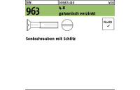 200 Stück, DIN 963 4.8 galvanisch verzinkt Senkschrauben mit Schlitz - Abmessung: M 3 x 6