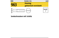 200 Stück, DIN 963 Messing galvanisch vernickelt Senkschrauben mit Schlitz - Abmessung: M 3 x 10