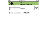 200 Stück, DIN 964 4.8 galvanisch verzinkt Linsensenkschrauben mit Schlitz - Abmessung: M 3 x 5