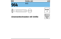 1000 Stück, DIN 964 A 2 Linsensenkschrauben mit Schlitz - Abmessung: M 3 x 6