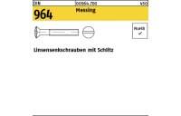 200 Stück, DIN 964 Messing Linsensenkschrauben mit Schlitz - Abmessung: M 3 x 8