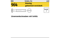200 Stück, DIN 964 Messing galvanisch vernickelt Linsensenkschrauben mit Schlitz - Abmessung: M 3 x 8