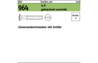 Linsensenkschrauben mit Schlitz - ISO 2010/DIN 964 - Stahl 4.8 galvanisch verzinkt - M4x40 - 200 Stück
