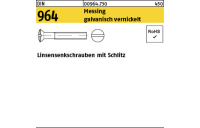 Linsensenkschrauben mit Schlitz - ISO 2010/DIN 964 - Messing galvanisch vernickelt - M5x12 - 200 Stück