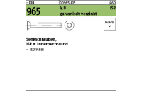 2000 Stück, ~DIN 965 4.8 ISR galvanisch verzinkt Senkschrauben, mit Innensechsrund - Abmessung: M 5 x 8 -T25