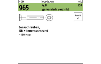 500 Stück, ~DIN 965 4.8 ISR galvanisch verzinkt Senkschrauben, mit Innensechsrund - Abmessung: M 5 x 35 -T25