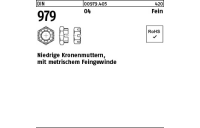 50 Stück, DIN 979 04 Fein Niedrige Kronenmuttern, mit metrischem Feingewinde - Abmessung: M 18 x1,5