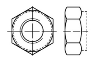 100 Stück, DIN 980 8 Form V-Fein galvanisch verzinkt Sechskantmuttern mit Klemmteil, mit metr. Feingew., Ganzmetallmutter - Abmessung: VM 8 x 1