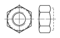100 Stück, DIN 982 8 (<= M 4 = 6-8) galvanisch verzinkt Sechskantmuttern mit Klemmteil, mit nichtmetallischem Einsatz, hohe Form - Abmessung: M 4