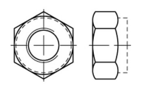 1000 Stück, DIN 985 8 (<=M 5 = 6?8 ) galvanisch verzinkt Sechskantmuttern mit Klemmteil, mit nichtmetallischem Einsatz, nied. Form - Abmessung: M 2,5