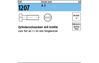 2000 Stück, ISO 1207 A 2 Zylinderschrauben mit Schlitz - Abmessung: M 1 x 2
