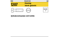 100 Stück, ISO 1207 Messing blank gedreht Zylinderschrauben mit Schlitz - Abmessung: M 1,6 x 12
