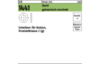 100 Stück, DIN 1441 Stahl galvanisch verzinkt Scheiben für Bolzen, Produktklasse C (g) - Abmessung: 29 x 42x 5