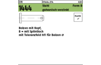 Bolzen mit Kopf und Splintloch - Toleranzfeld h11 - - ISO 2341/DIN 1444 - Form B - Stahl galvanisch verzinkt - B10x50x45,5 - 10 Stück
