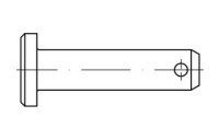 Bolzen mit Kopf und Splintloch - Toleranzfeld h11 - - ISO 2341/DIN 1444 - Form B - Stahl galvanisch verzinkt - B10x50x45,5 - 10 Stück