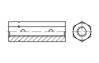25 Stück, DIN 1479 Stahl galvanisch verzinkt Sechskant-Spannschlossmuttern - Abmessung: M 6