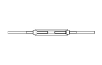 1 Stück, DIN 1480 Stahl SP-AE galvanisch verzinkt Spannschlösser, geschmiedet, offene Form mit 2 Anschweißenden - Abmessung: SP-AE M 6