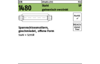 1 Stück, DIN 1480 Stahl SP galvanisch verzinkt Spannschlossmuttern, geschmiedet, offene Form - Abmessung: SP M 10 / 125