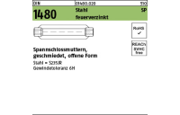 1 Stück, DIN 1480 Stahl SP feuerverzinkt Spannschlossmuttern, geschmiedet, offene Form - Abmessung: SP M 12 / 125