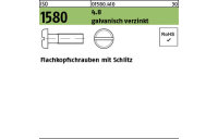 200 Stück, ISO 1580 4.8 galvanisch verzinkt Flachkopfschrauben mit Schlitz - Abmessung: M 3 x 60