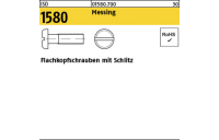 200 Stück, ISO 1580 Messing Flachkopfschrauben mit Schlitz - Abmessung: M 6 x 35