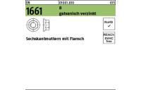 50 Stück, EN 1661 8 galvanisch verzinkt Sechskantmuttern mit Flansch - Abmessung: M 16