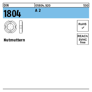DIN 1804 A 2 Nutmuttern - Abmessung: M 40 x 1,5, Inhalt: 5 Stück