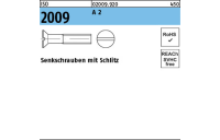 1000 Stück, ISO 2009 A 2 Senkschrauben mit Schlitz - Abmessung: M 1 x 2