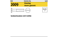 100 Stück, ISO 2009 Messing blank gedreht Senkschrauben mit Schlitz - Abmessung: M 1,6 x 4