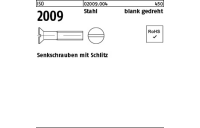 100 Stück, ISO 2009 Stahl blank gedreht Senkschrauben mit Schlitz - Abmessung: M 1,6 x 16