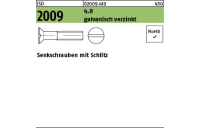 200 Stück, ISO 2009 4.8 galvanisch verzinkt Senkschrauben mit Schlitz - Abmessung: M 2 x 8