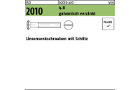 200 Stück, ISO 2010 4.8 galvanisch verzinkt Linsensenkschrauben mit Schlitz - Abmessung: M 4 x 8
