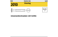 100 Stück, ISO 2010 Messing Linsensenkschrauben mit Schlitz - Abmessung: M 6 x 60