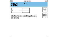 100 Stück, ISO 2342 A 1 Schaftschrauben mit Kegelkuppe und Schlitz - Abmessung: M 3 x 6