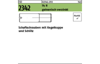 100 Stück, ISO 2342 14 H galvanisch verzinkt Schaftschrauben mit Kegelkuppe und Schlitz - Abmessung: M 4 x 16