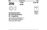 1 Stück, DIN 2510 1.7218 Form NF AD W7 Sechskantmuttern für Schraubenbolzen, Regelform - Abmessung: NF M 12