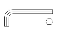 50 Stück, ISO 2936 Stahl vergütet galvanisch verzinkt Winkelschraubendreher für Innensechskantschrauben - Abmessung: SW 6