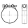 25 Stück, DIN 3017 1.4016 (W2) Form C1 Schlauchschellen, mit Rundbolzen, einteilig - Abmessung: 112-121/25