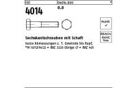 100 Stück, ISO 4014 8.8 Sechskantschrauben mit Schaft - Abmessung: M 3 x 40
