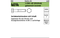 50 Stück, ISO 4014 1.7218 +QT (25CrMo4) galvanisch verzinkt Sechskantschrauben mit Schaft - Abmessung: M 12 x 65