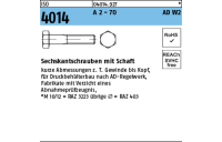 25 Stück, ISO 4014 A 2 - 70 AD W2 Sechskantschrauben mit Schaft - Abmessung: M 12 x 85