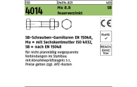 25 Stück, ISO 4014 Mu 8.8 SB feuerverzinkt SB-Schrauben-Garnituren EN 15048, mit Sechskantmutter ISO 4032 - Abmessung: M 16 x 180