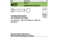 200 Stück, ISO 4017 10.9 galvanisch verzinkt Sechskantschrauben mit Gewinde bis Kopf - Abmessung: M 6 x 45
