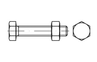 50 Stück, ISO 4017 Mu 5.6 AD W7 feuerverzinkt Sechskantschrauben mit Gewinde bis Kopf mit Sechskantmutter ISO 4032/5-2 - Abmessung: M 16 x 50