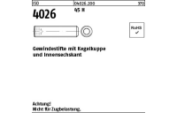 500 Stück, ISO 4026 45 H Gewindestifte mit Kegelkuppe und Innensechskant - Abmessung: M 2 x 2