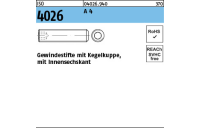200 Stück, ISO 4026 A 4 Gewindestifte mit Kegelkuppe und Innensechskant - Abmessung: M 8 x 16