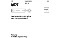 1000 Stück, ISO 4027 45 H Gewindestifte mit Spitze und Innensechskant - Abmessung: M 3 x 3