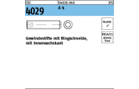 500 Stück, ISO 4029 A 4 Gewindestifte mit Ringschneide und Innensechskant - Abmessung: M 3 x 16