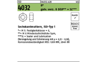1000 Stück, ISO 4032 8 galv. verz. 8 DiSP + SL Sechskantmuttern - Abmessung: M 3